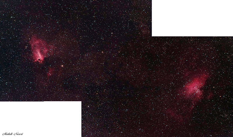 in نجومی (عمق آسمان) عکاس : مهدی ناصری Eagle & Omega Nebula